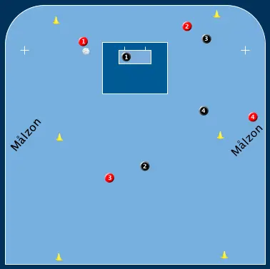 Blå Röd Innebandydoppboll