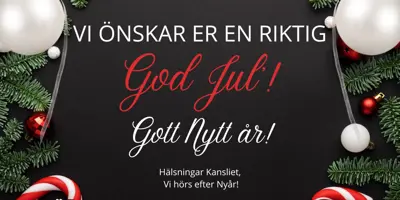 VI ÖNSKAR ER EN RIKTIG God Jul