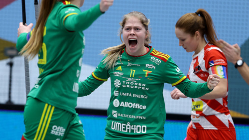 Maja Viström i Thorengruppens gröna tröja.